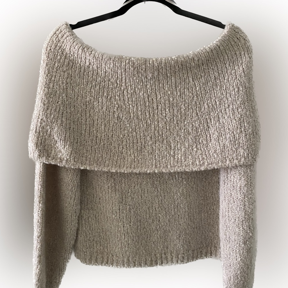 Vince Cream Off-the-Shoulder Sweater